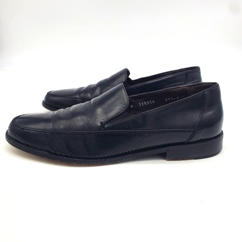 Mezlan Shoes Men 10M Slip On Loafers Leather Black Vintage 225230